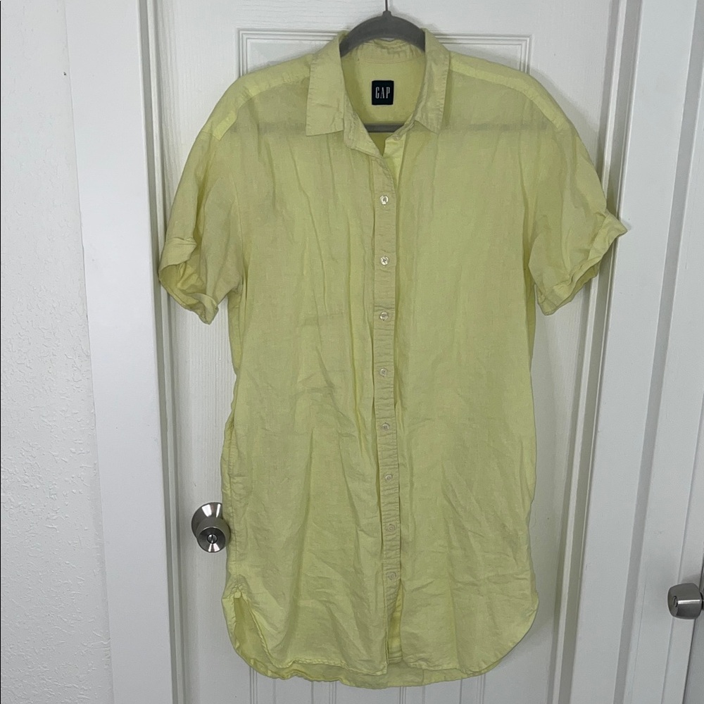 GAP Women’s Light Yellow Button Down Dress